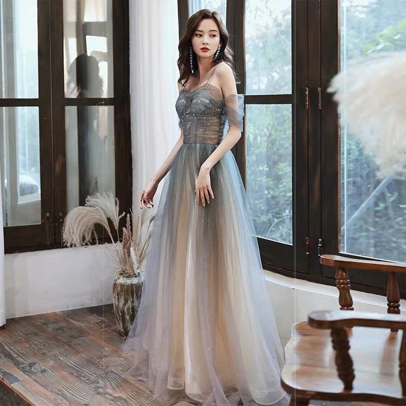 Annual meeting evening dress new winter banquet temperament sexy high-end atmosphere fairy long strap dress female | Amehandmadesg - Image 2