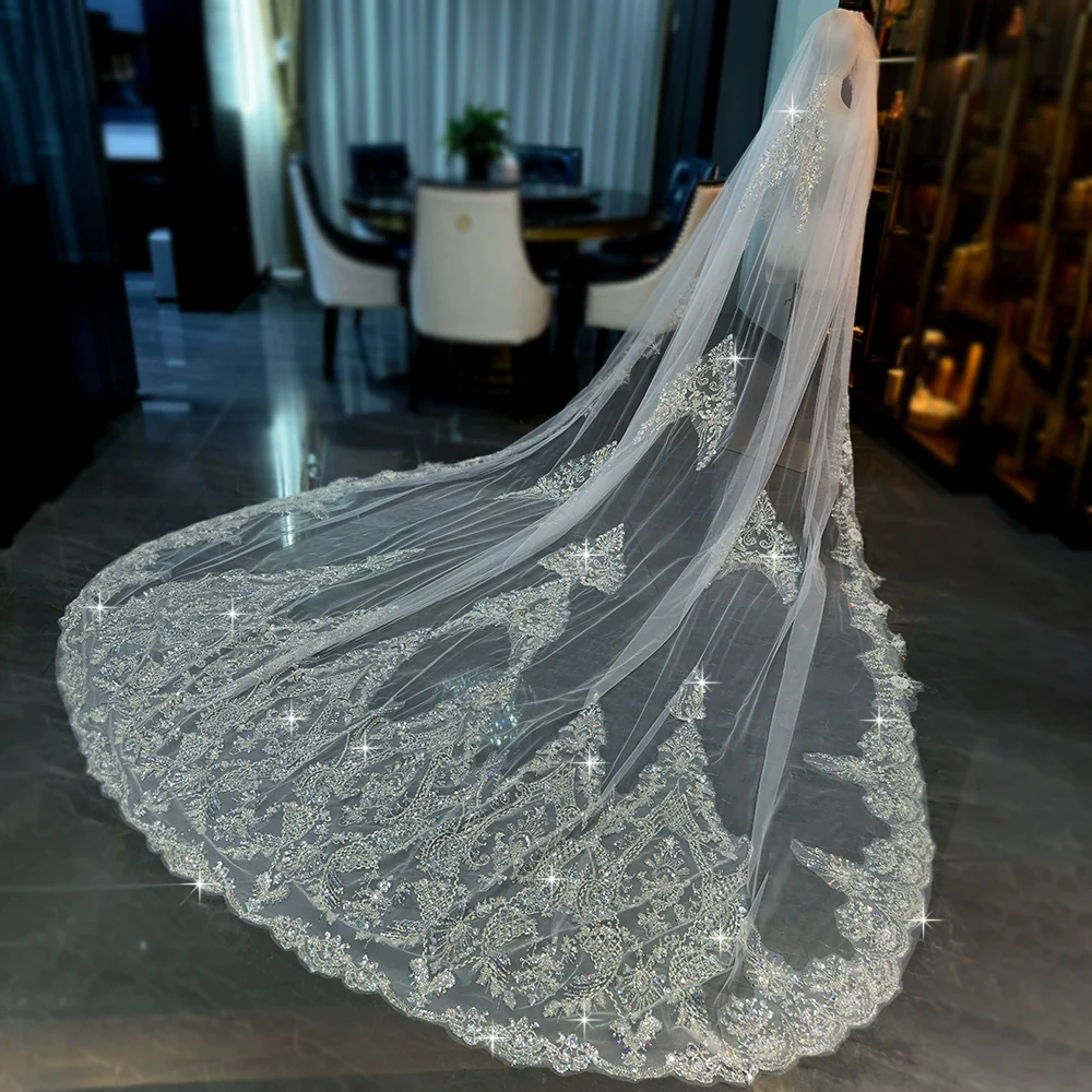 Beaded Wedding Veil - Image 4