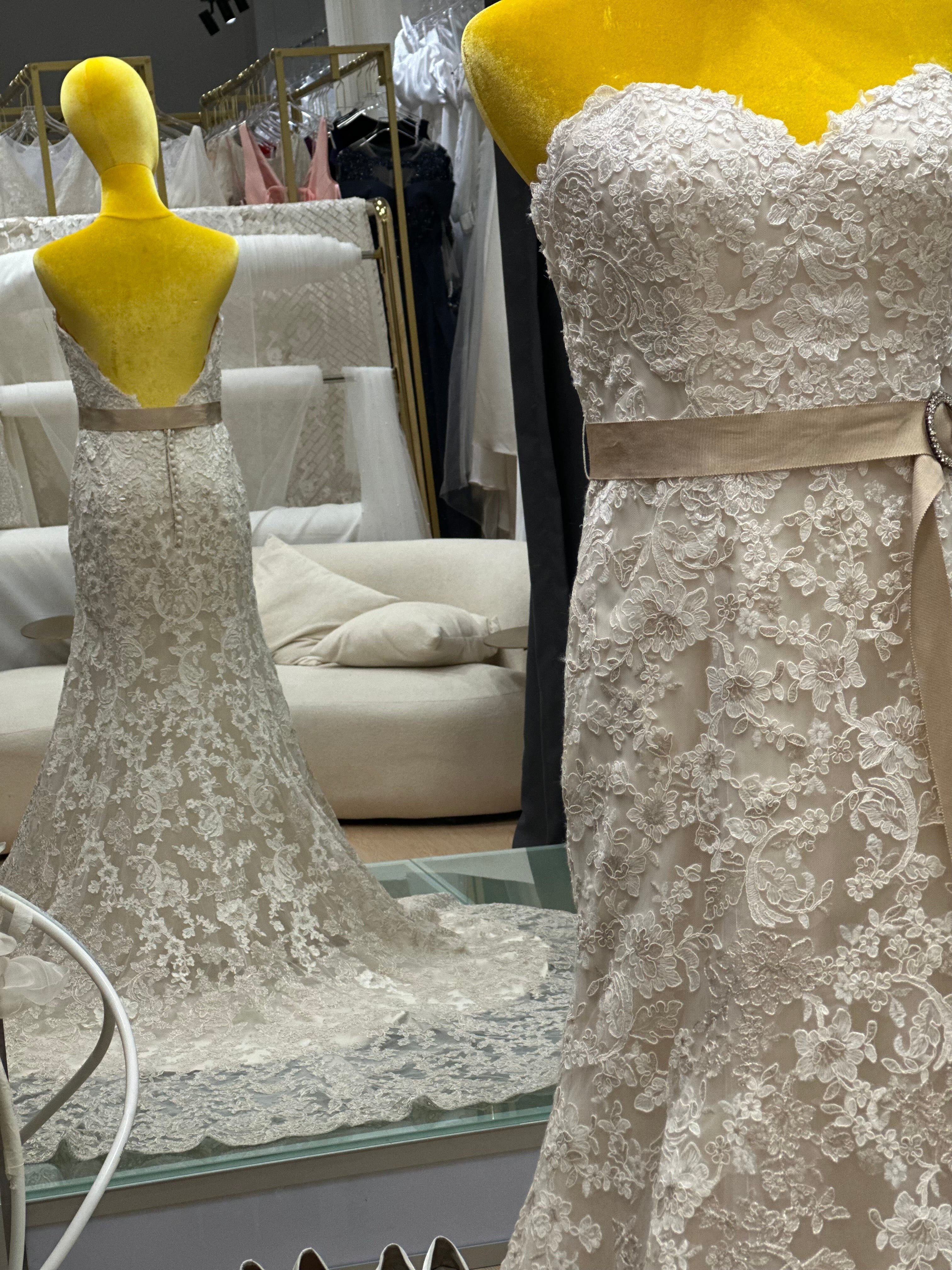 Lux Full Fabric Lace Beaded Size S Wedding Gown | Ready-to-Wear - Image 7