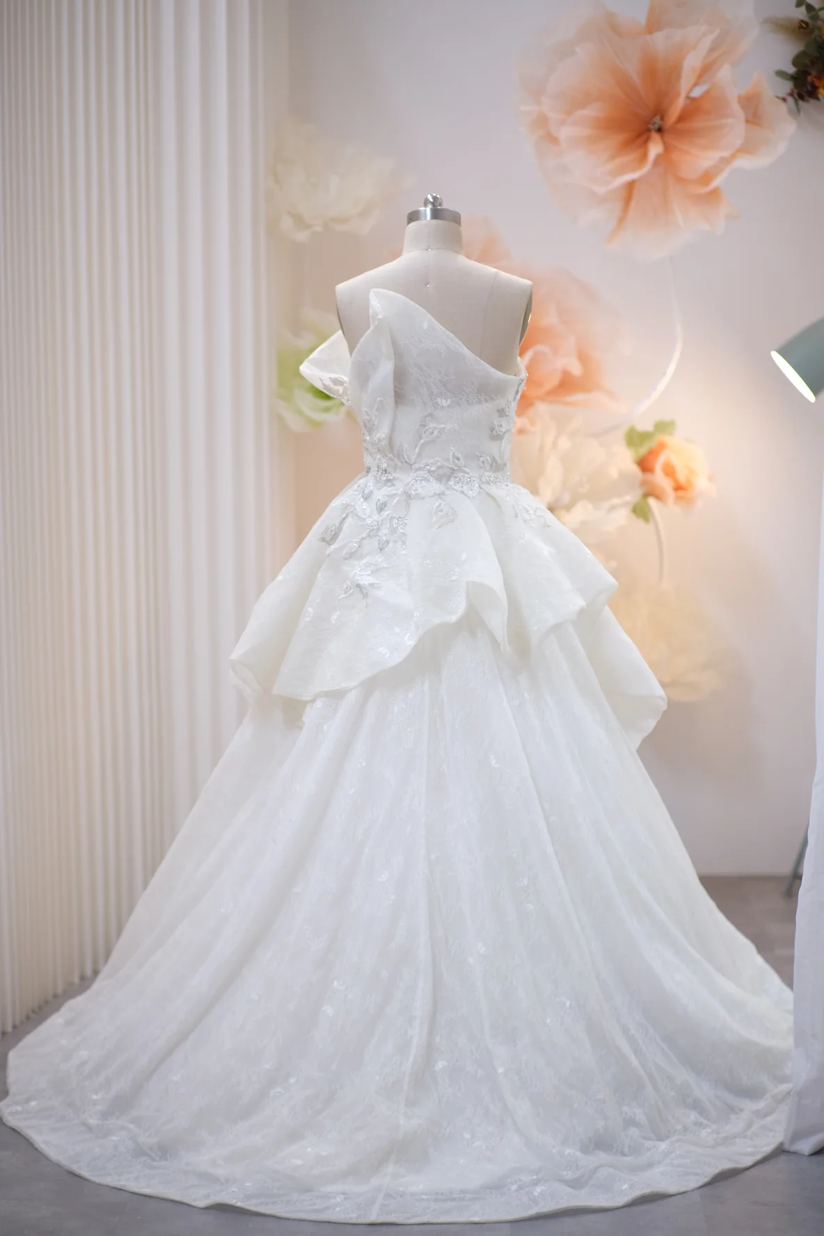 Lux Full Fabric Lace with Beaded Wedding Gown Size L | Ready-to-Wear - Image 2