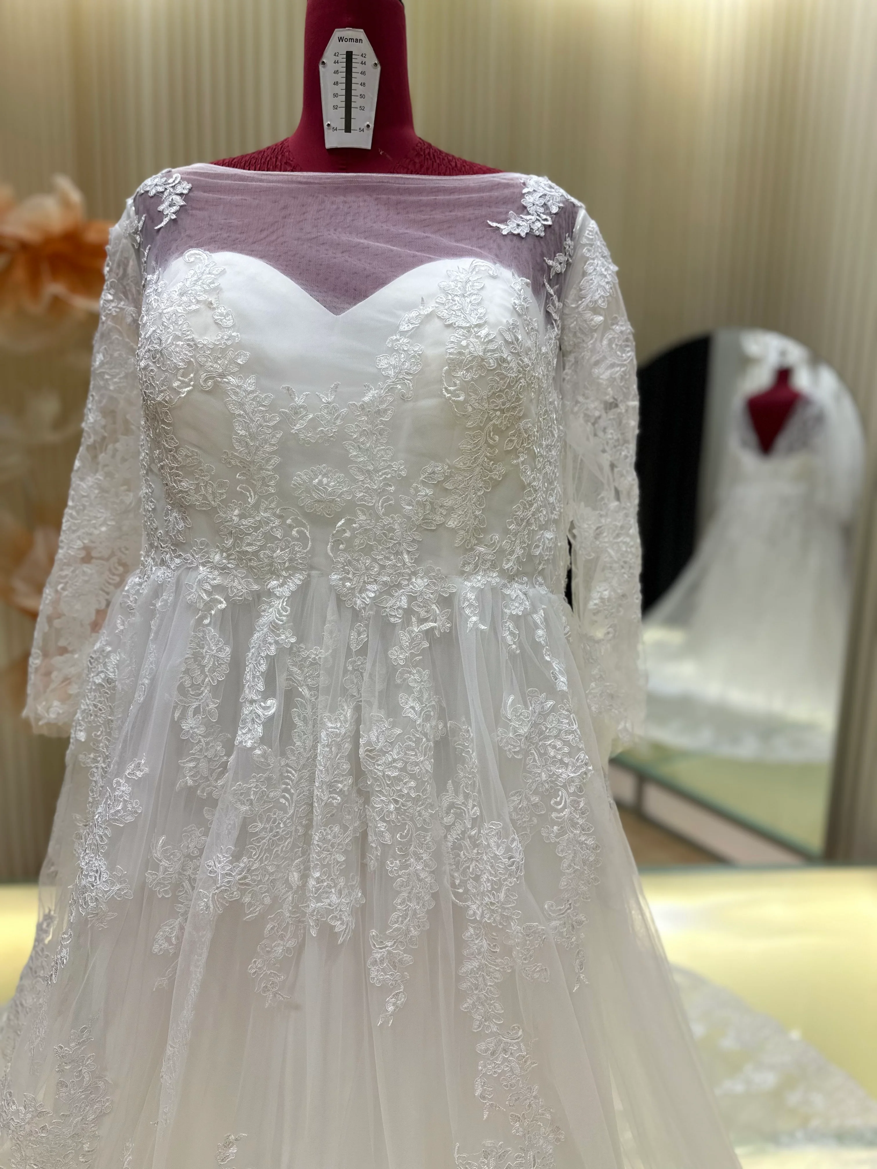 Premium Full Lace Plus Size Wedding Gown Bust 136 | Ready-to-Wear - Image 6