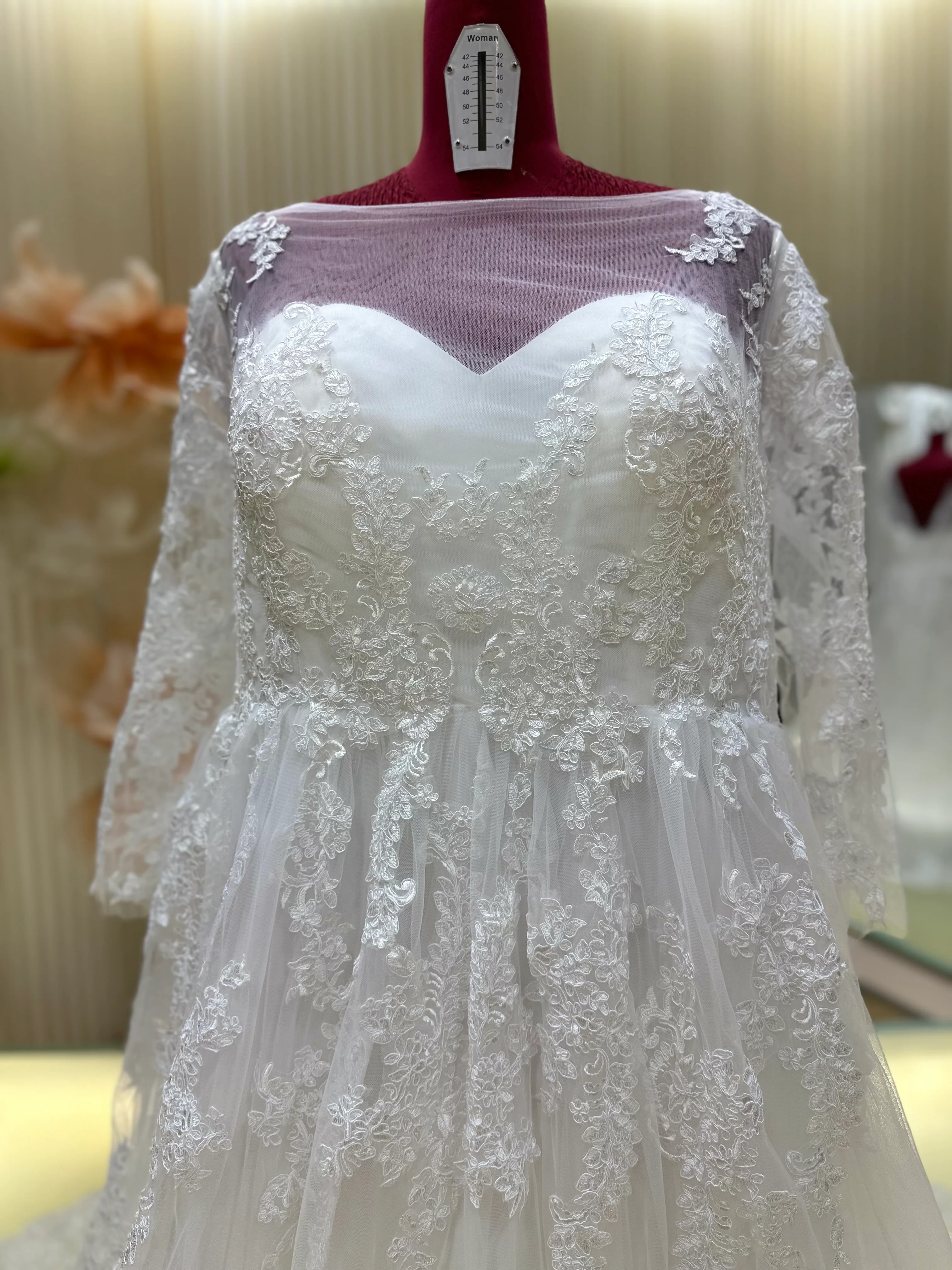 Premium Full Lace Plus Size Wedding Gown Bust 136 | Ready-to-Wear - Image 8