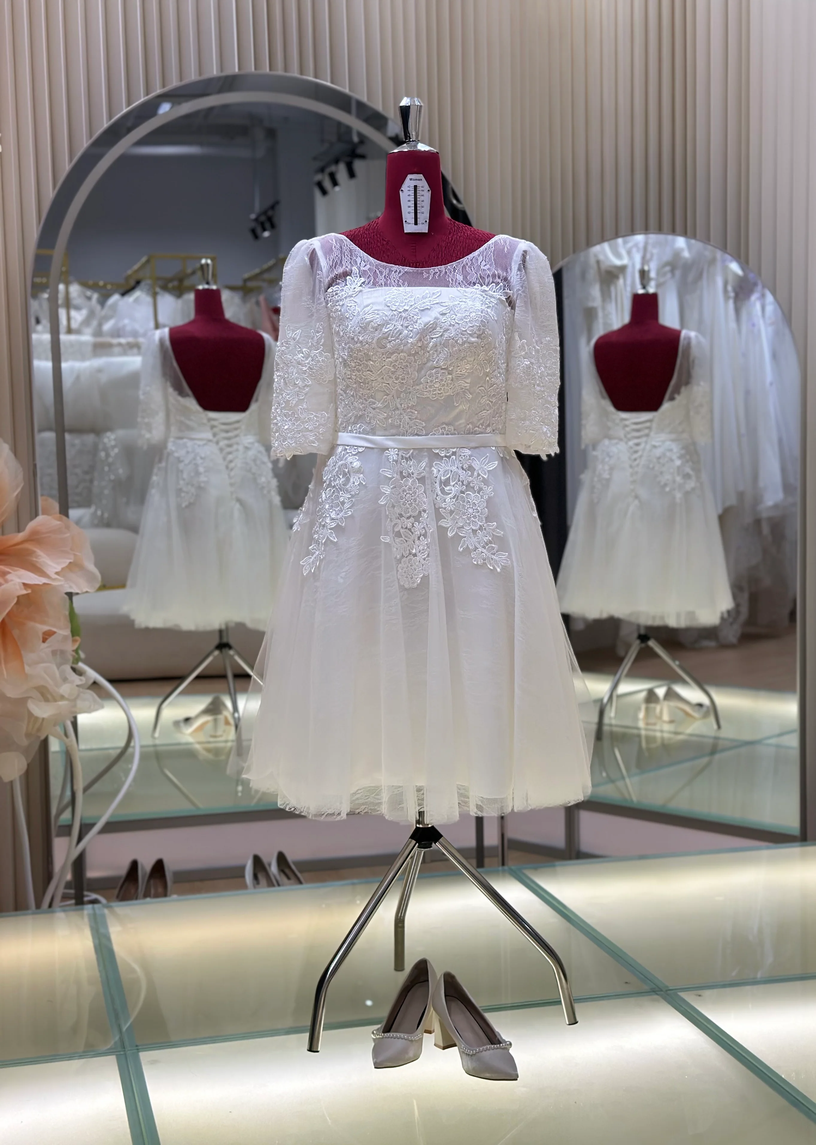 Half-Lace Wedding Gown Size XL-3XL Bust 90-100 | Ready-to-Wear - Image 4
