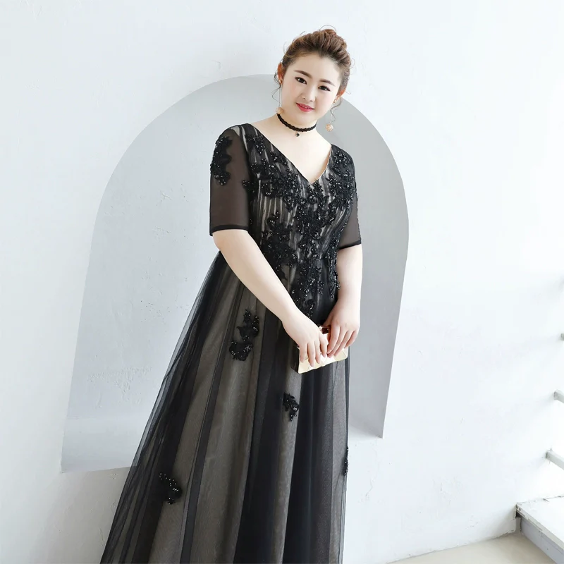 Black Elegant A-Line Wedding Dress - Image 4