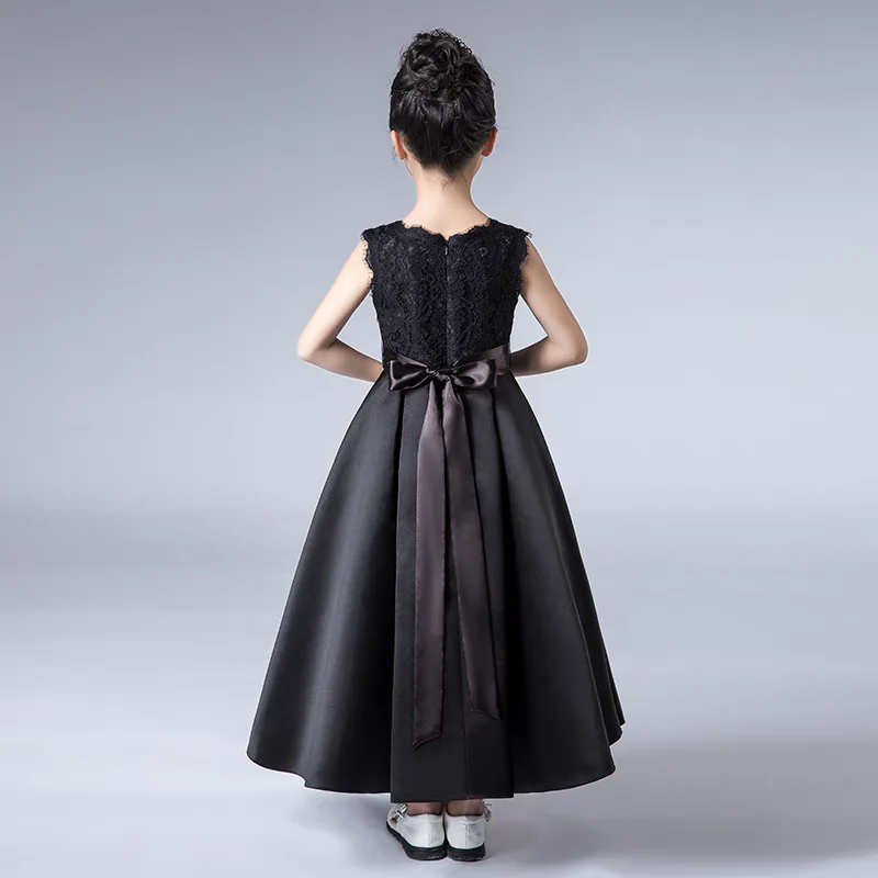 EG-SALE-AME-00134 Elegant Black Piano Performance Dress for Girls - Ame Handmadesg - Image 3
