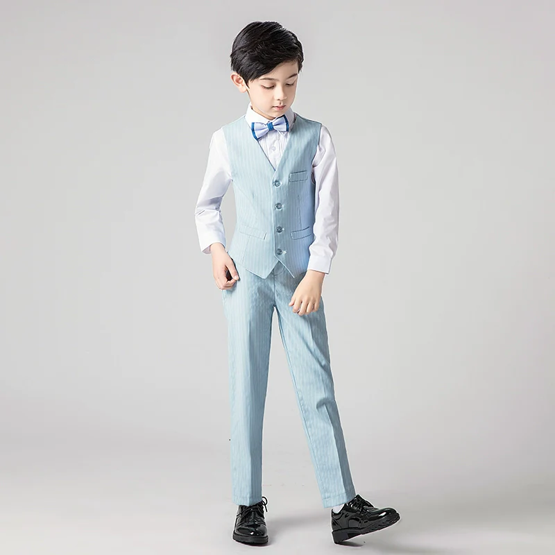 Boys' Elegant Vest Suit Set for Piano Performance & Autumn - Image 3