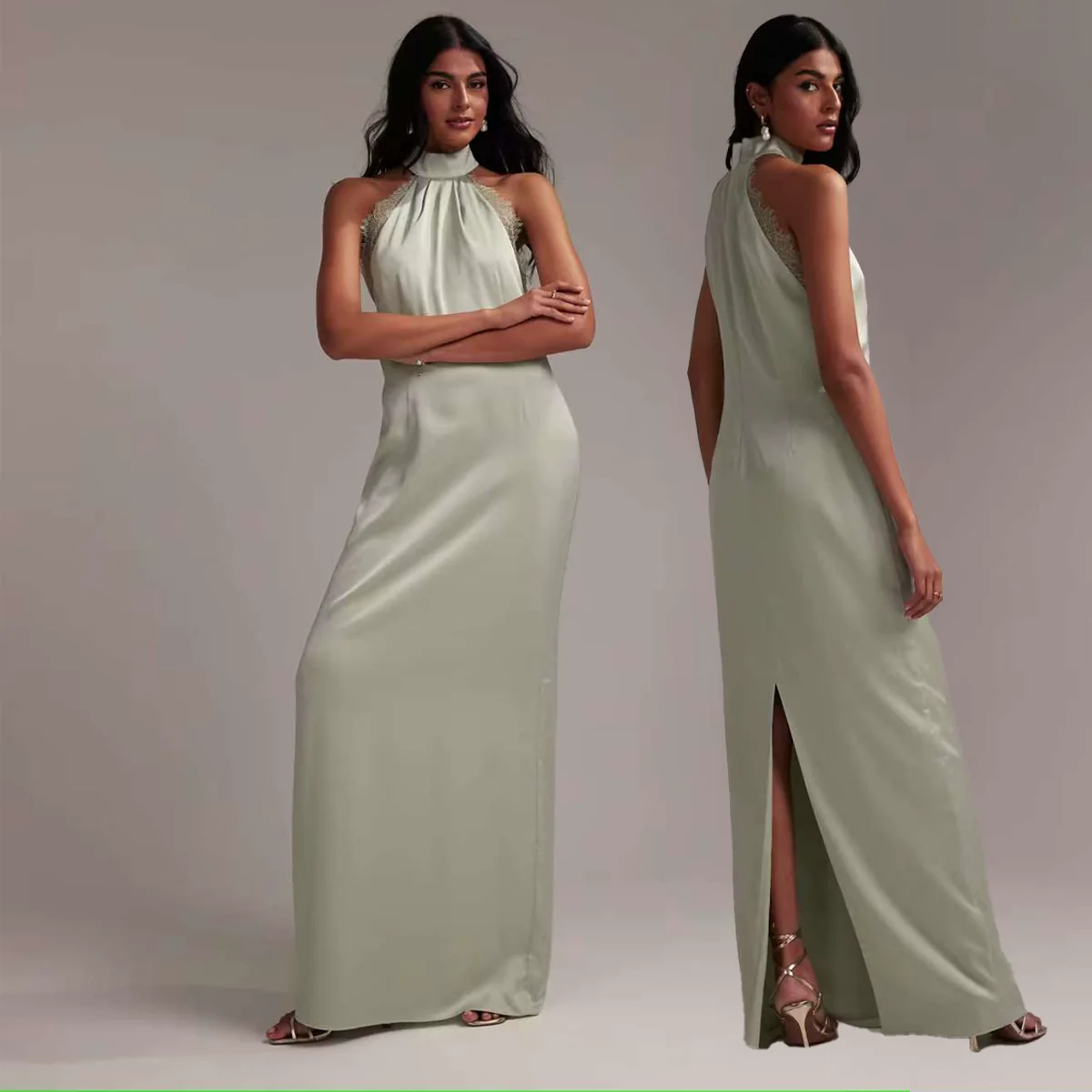 Bridesmaid Lace A-Line Evening Dress - Image 7