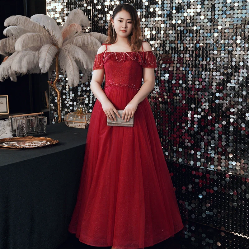 Burgundy Long Evening Dress - Image 6