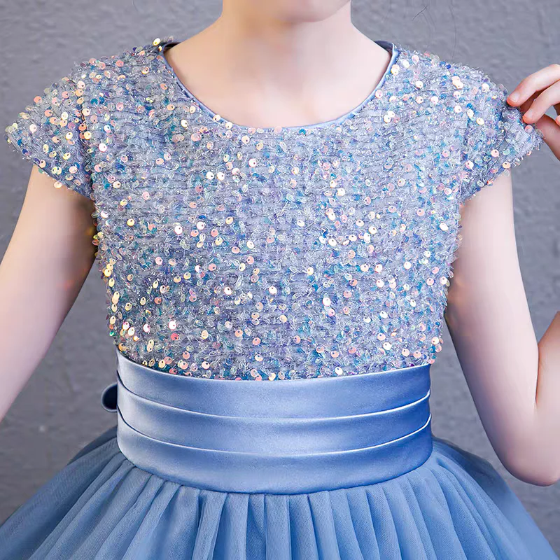 EG-SALE-AME-00188 Elegant Chiffon Flower Girl Dress | Ame_handmadesg Special Occasion Gown - Image 4