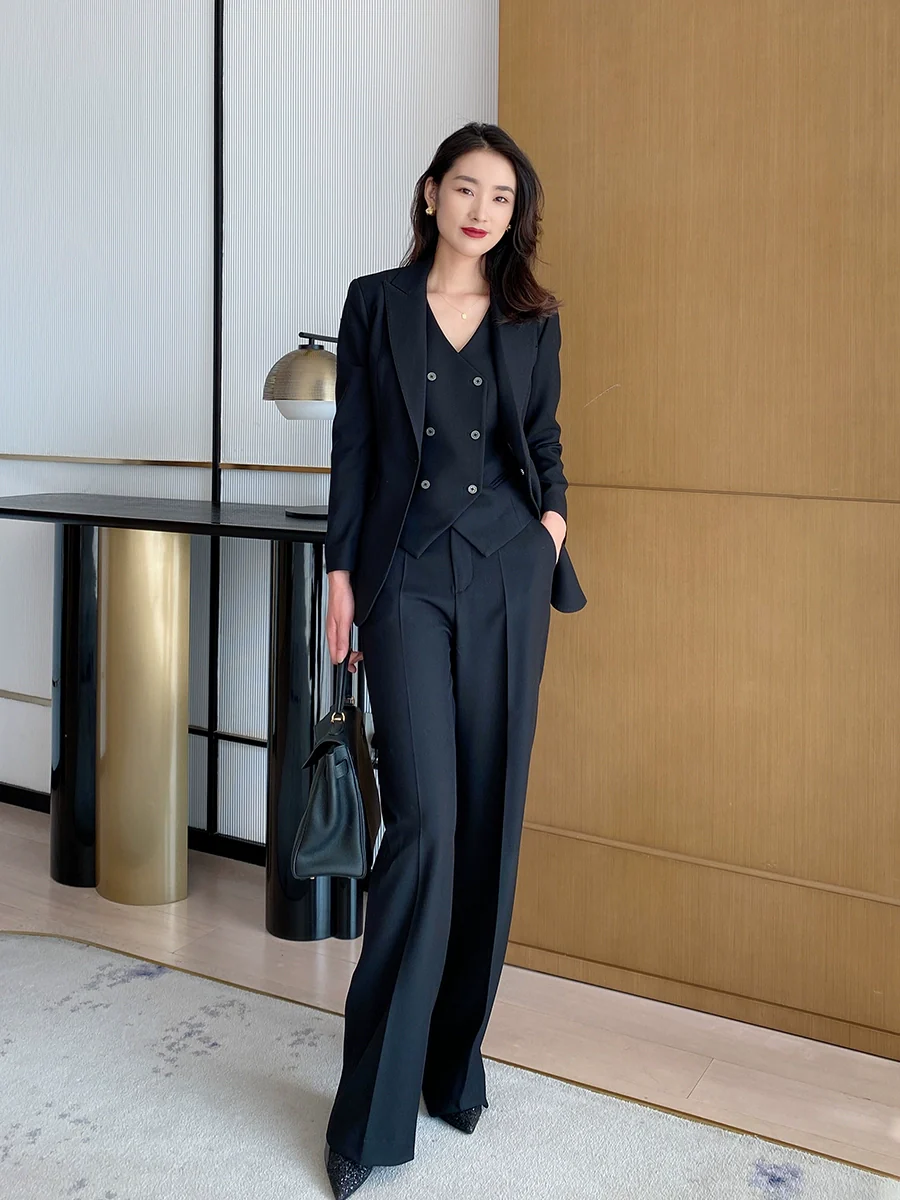 Classic Black 3-Piece Suit Set – Jacket, Vest & Trousers - Image 2
