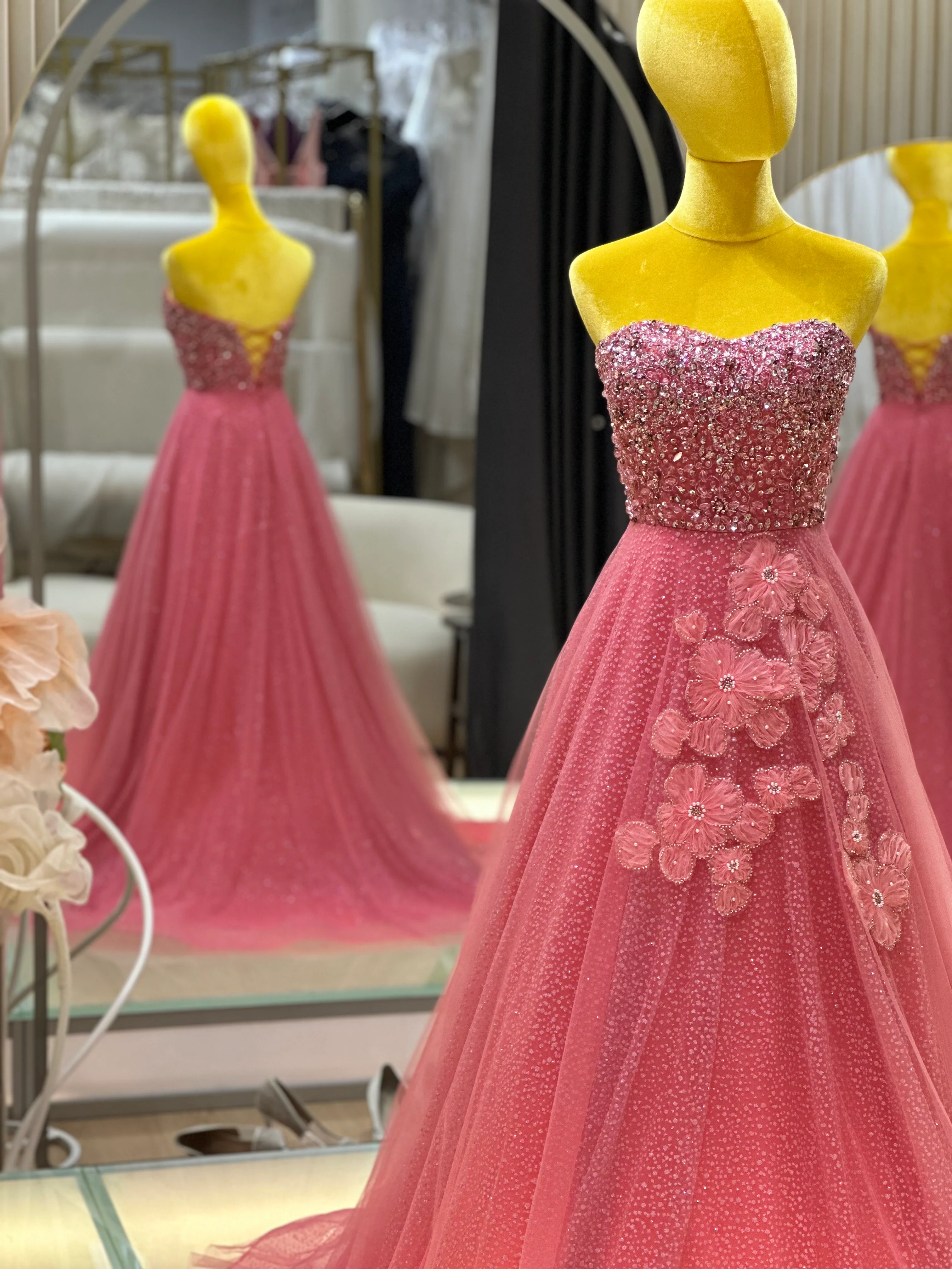 Fuchsia Fantasy Ruffled Sequin Ball Gown | Ready-to-Wear - Image 4