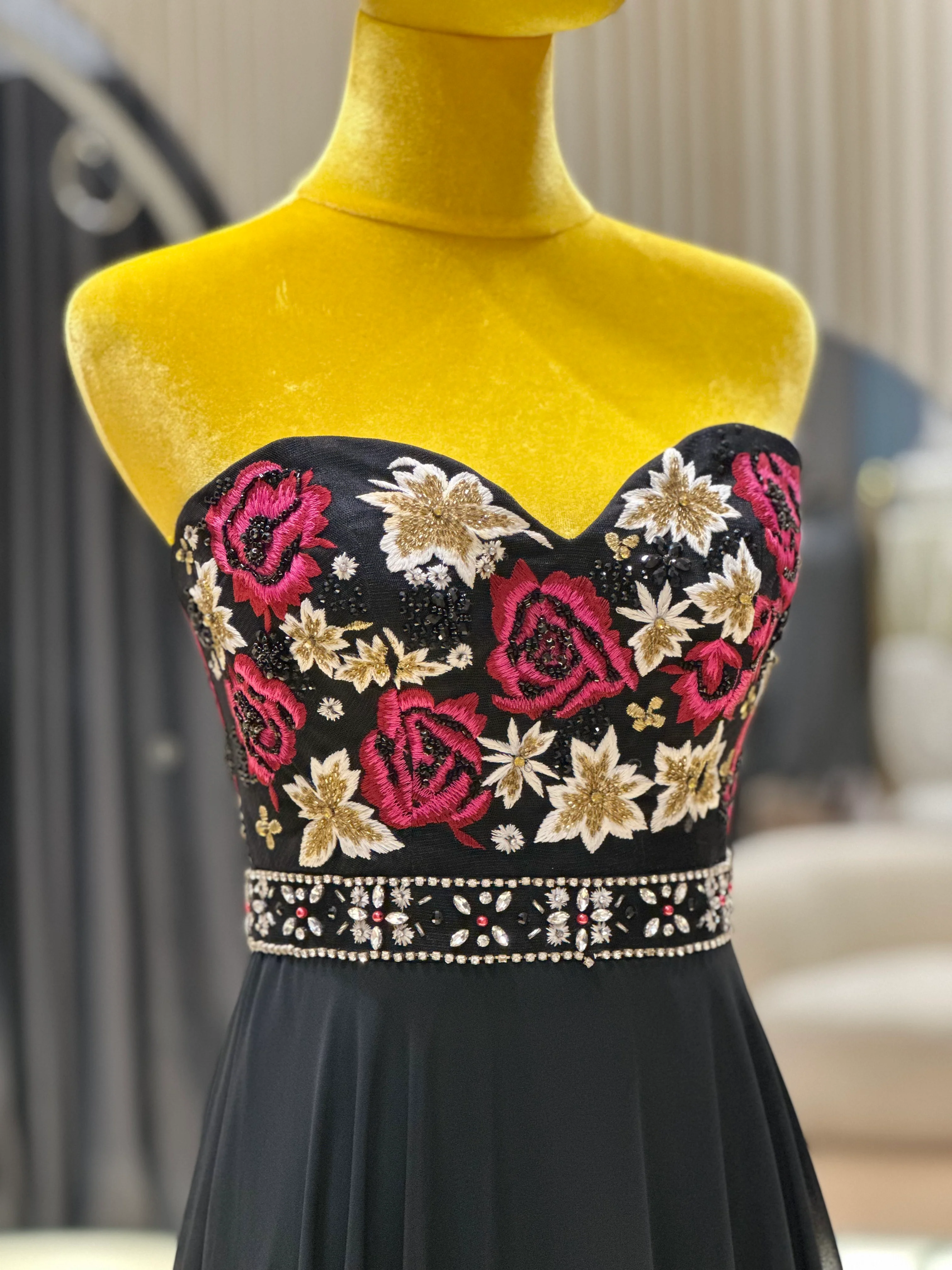 Noir Opulence Beaded Premium Evening Gown | Ready-to-Wear - Image 8