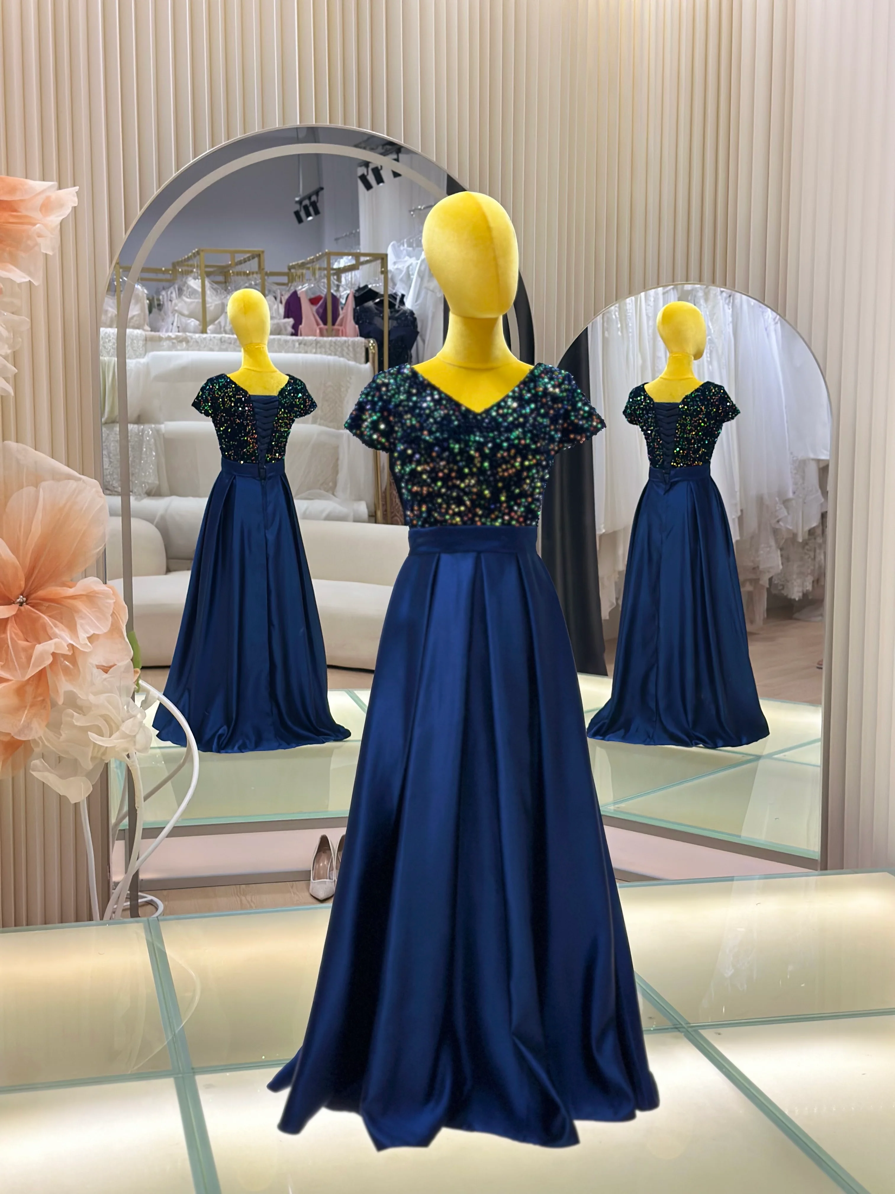 Midnight Sparkle Sequined Evening Gown | Ready-to-Wear - Image 2