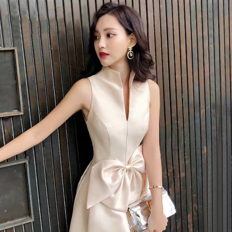 EG-SALE-AME-00206 new banquet long lady temperament birthday small dress bridesmaid dress can be worn at ordinary - Image 2