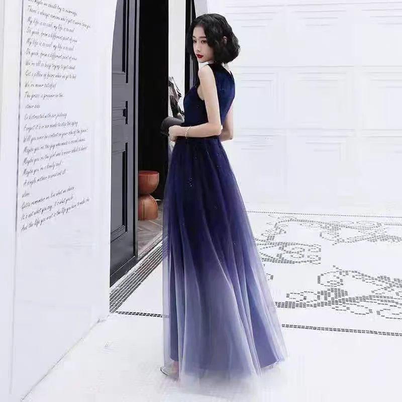 EG-SALE-AME-00218 Banquet gradient female host performance costume temperament long dream dress starry sky evening dress art examination - Image 2