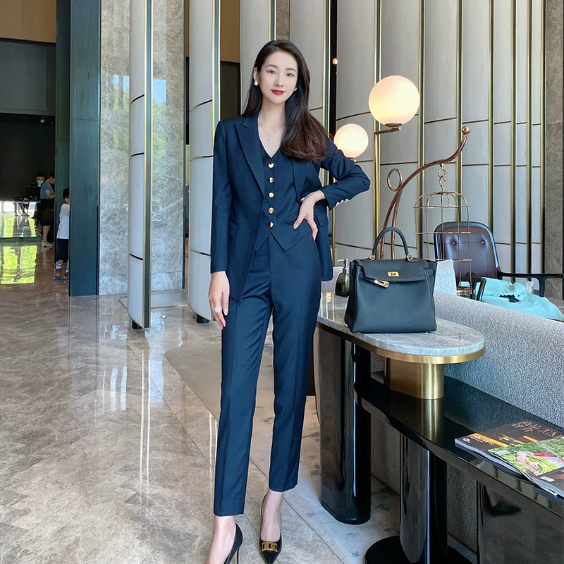Elegant Autumn High-End 3-Piece Women’s Professional Suit Set - Image 6
