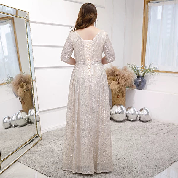 Elegant Champagne Evening Dress - Image 2