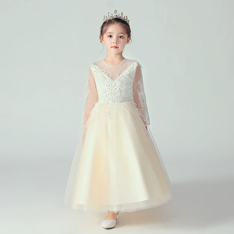 Elegant Children's Princess Wedding Dress Tulle Elite Catwalk Costume - Image 3