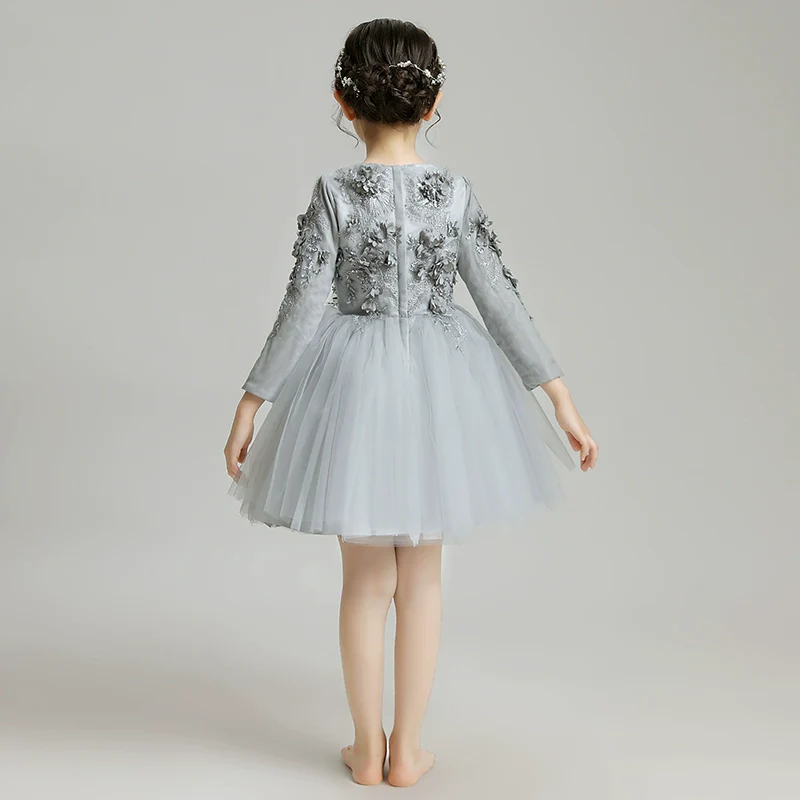 Elegant Flower Girl Dress: Fleece Lined Winter Princess Wedding Costume - Image 4