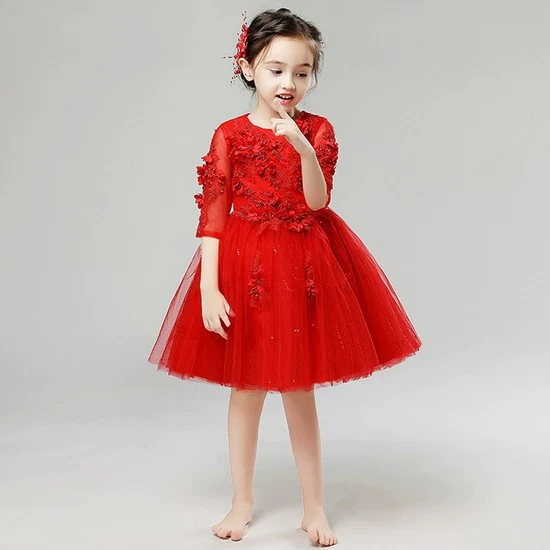 Elegant Long Sleeve Princess Dress for Piano Performances & Events - Image 6