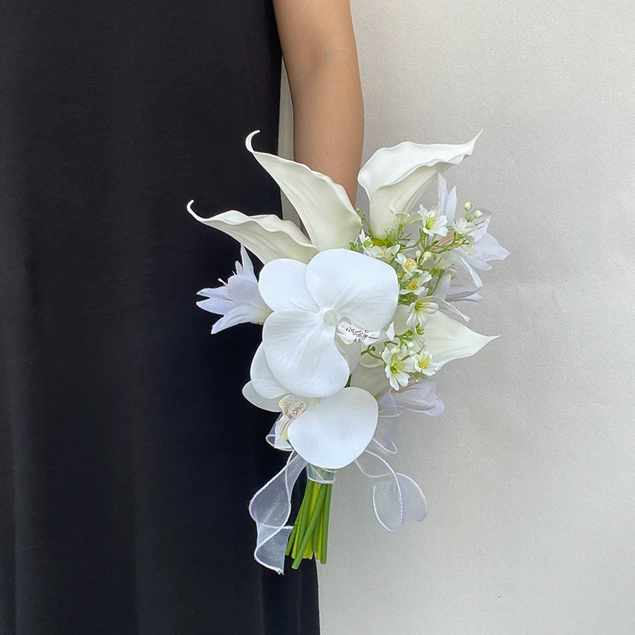 Elegant Phalaenopsis Tulip Hand‑held Silk Bouquet for Weddings & Graduations - Image 9