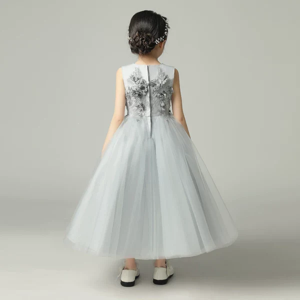 Elegant Teen Girls' Wedding Dress: Long Skirt Princess Costume - Image 4
