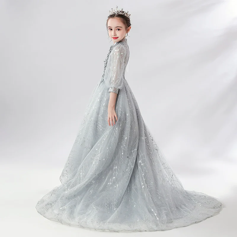 Elite Children's Princess Evening Dress Piano Performance Wedding Costume - Image 4