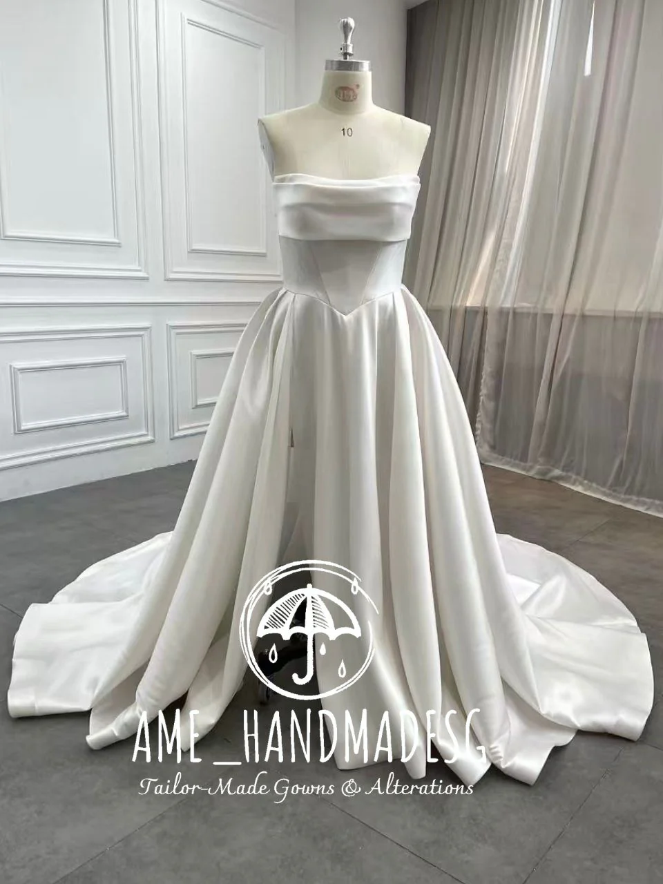 Timeless Elegance Strapless Satin Ball Gown