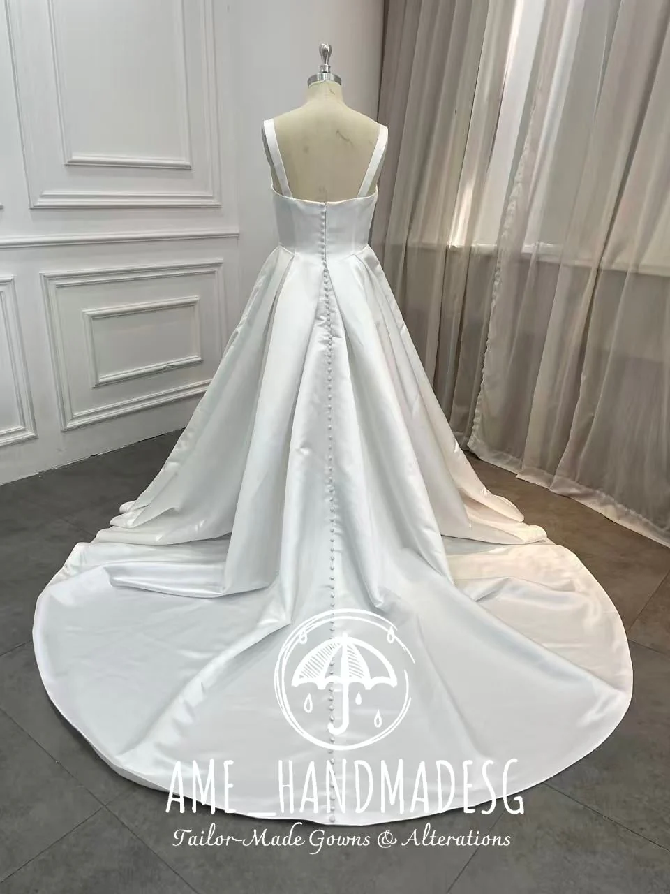 Timeless Satin Elegance Ball Gown - Image 2