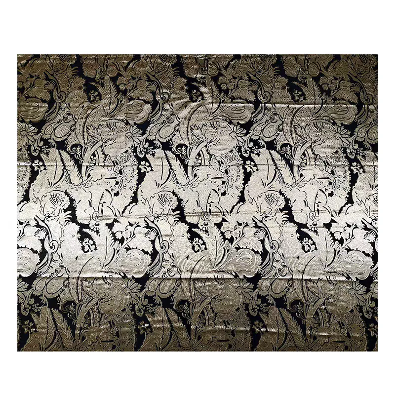 FAB-BROC-002  European Baroque style luxury metal wire dark pattern jacquard suit fabric big brand brocade clothing windbreaker fabric - Image 2