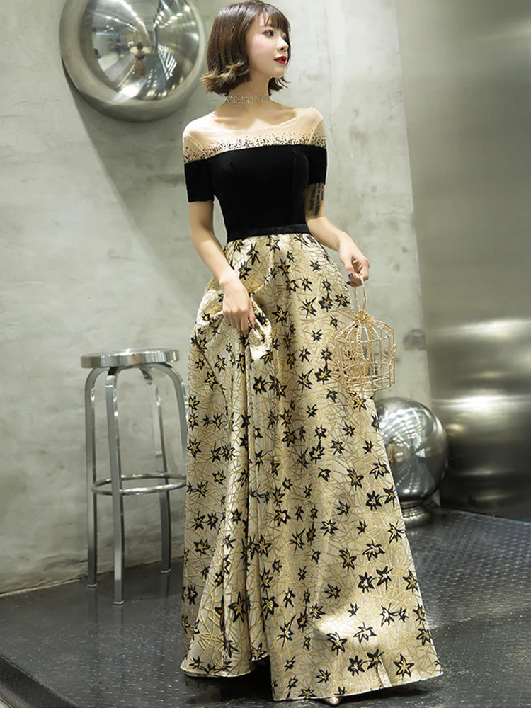 Evening Dress  O-Neck Plus Size Sequin Women Party Dresses Short Sleeve Backless A-Line Robe De Soiree E1120 - Image 4