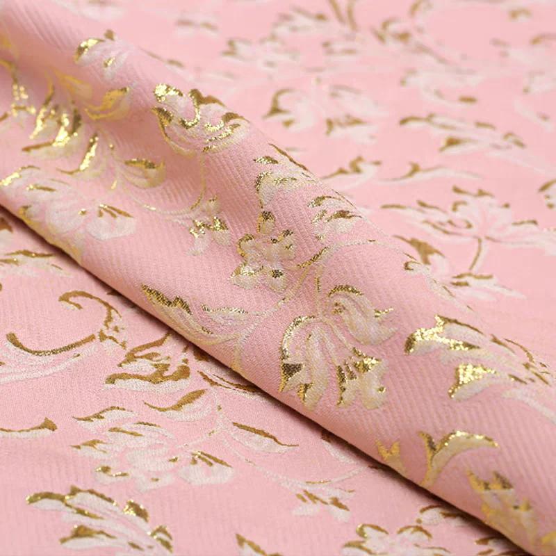 FAB-BROC-020 European and American gold and silver silk heavy relief flower jacquard fashion fabric spring and autumn dress tutu clothing brocade fabric - Image 3