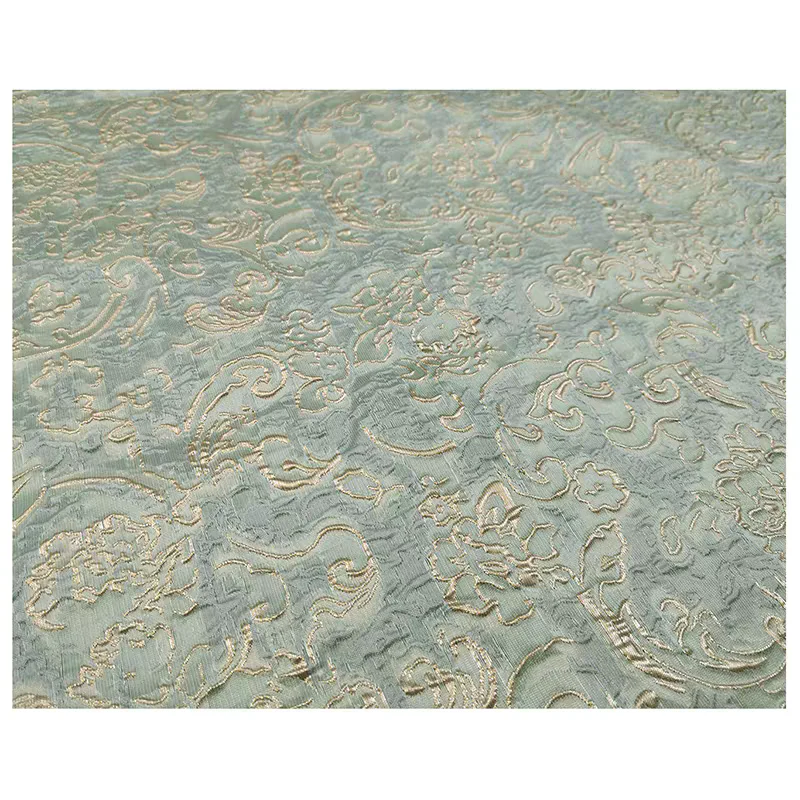 FAB-BROC-024 Three-dimensional embossed pattern jacquard cheongsam fabric spring and summer high-end dress yarn-dyed clothing gold silk fabric diy - Image 4