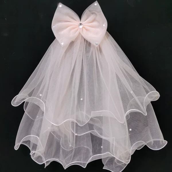 Fuchsia Bridal Veil Hair Accessory