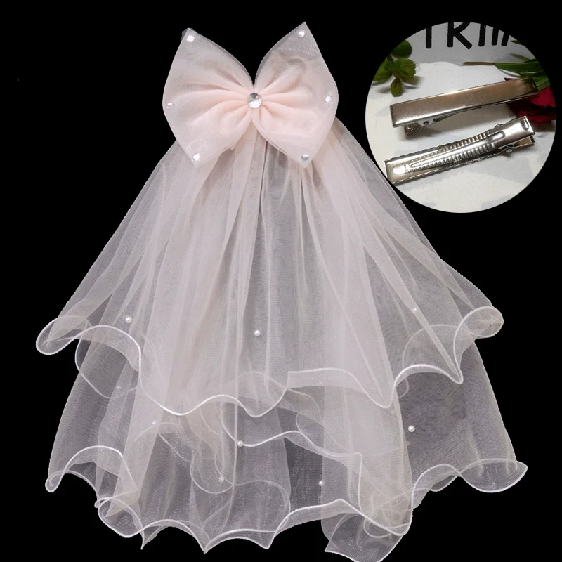 Fuchsia Bridal Veil Hair Accessory - Image 6