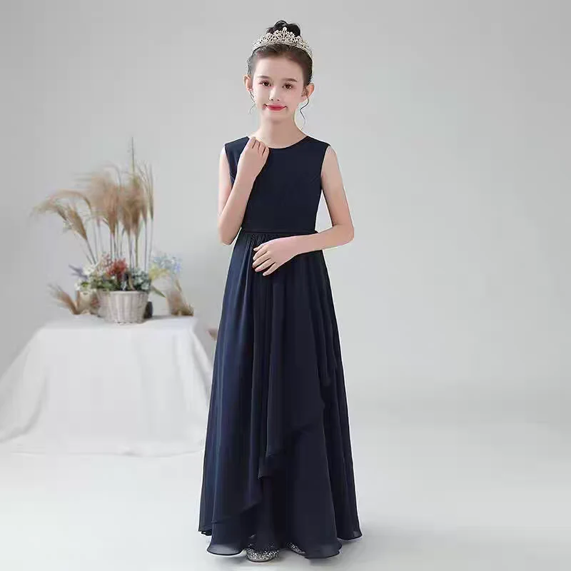 EG-SALE-AME-00170 Girls' Chiffon Performance Dress - Elegant Gown for Piano, Violin, & Stage - Ame Handmadesg - Image 3