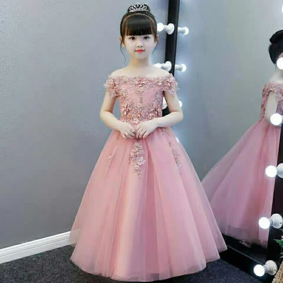 Girls' Princess Evening Dress - Tulle, Lace, Perfect for Weddings, Birthdays & Performances