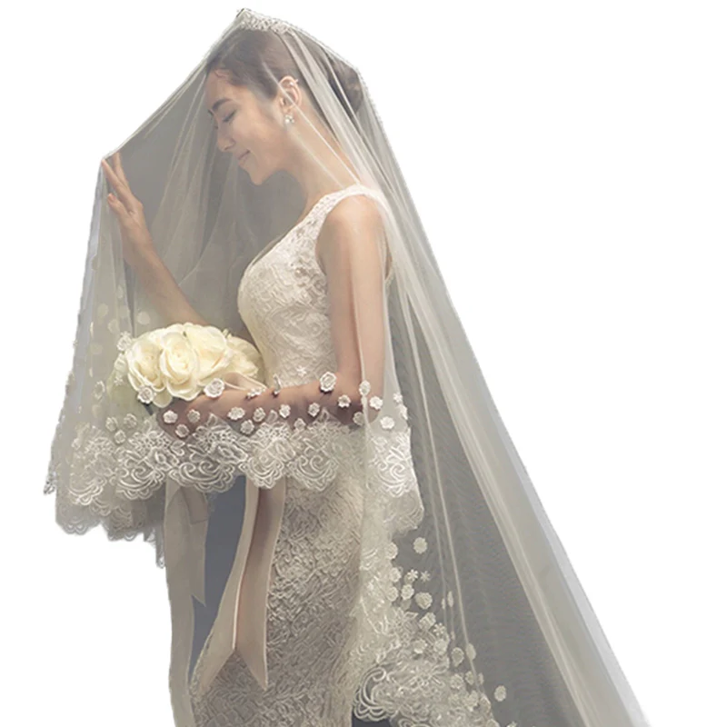 Korean Bride Extra Long Veil - Image 4