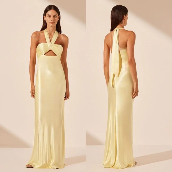 Ladies Elegant Satin Dress - Image 12