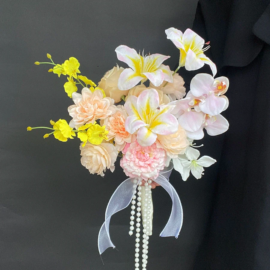 Premium Hand-held Artificial Flower Bouquet – 45×30 cm Color for Weddings - Image 10
