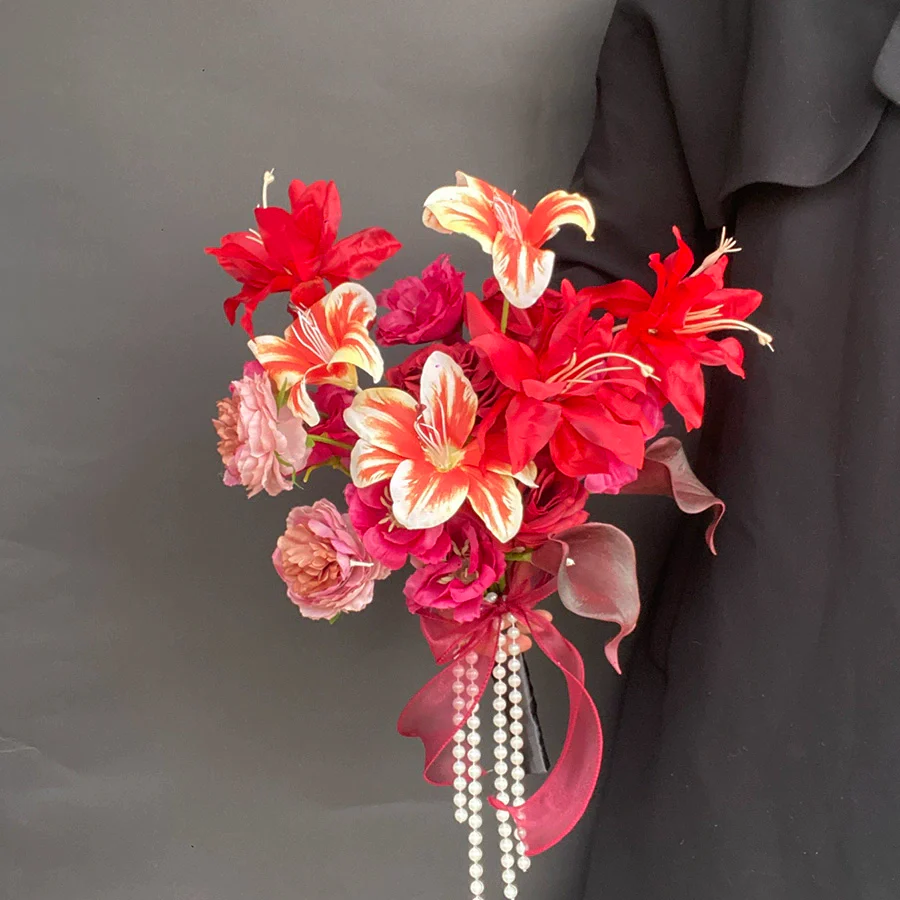 Premium Hand-held Artificial Flower Bouquet – 45×30 cm Color for Weddings - Image 3