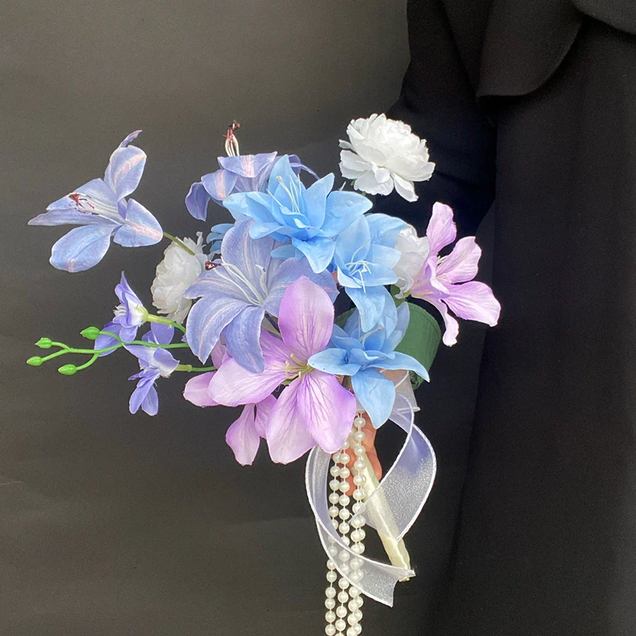 Premium Hand-held Artificial Flower Bouquet – 45×30 cm Color for Weddings - Image 4