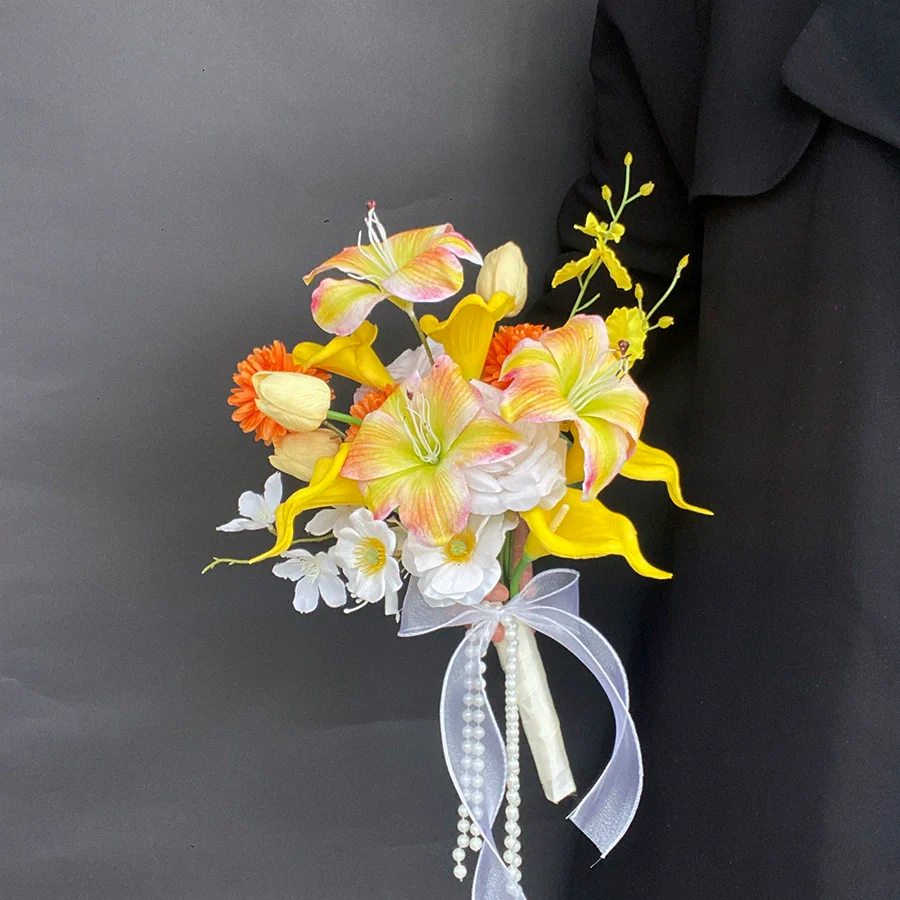 Premium Hand-held Artificial Flower Bouquet – 45×30 cm Color for Weddings - Image 9