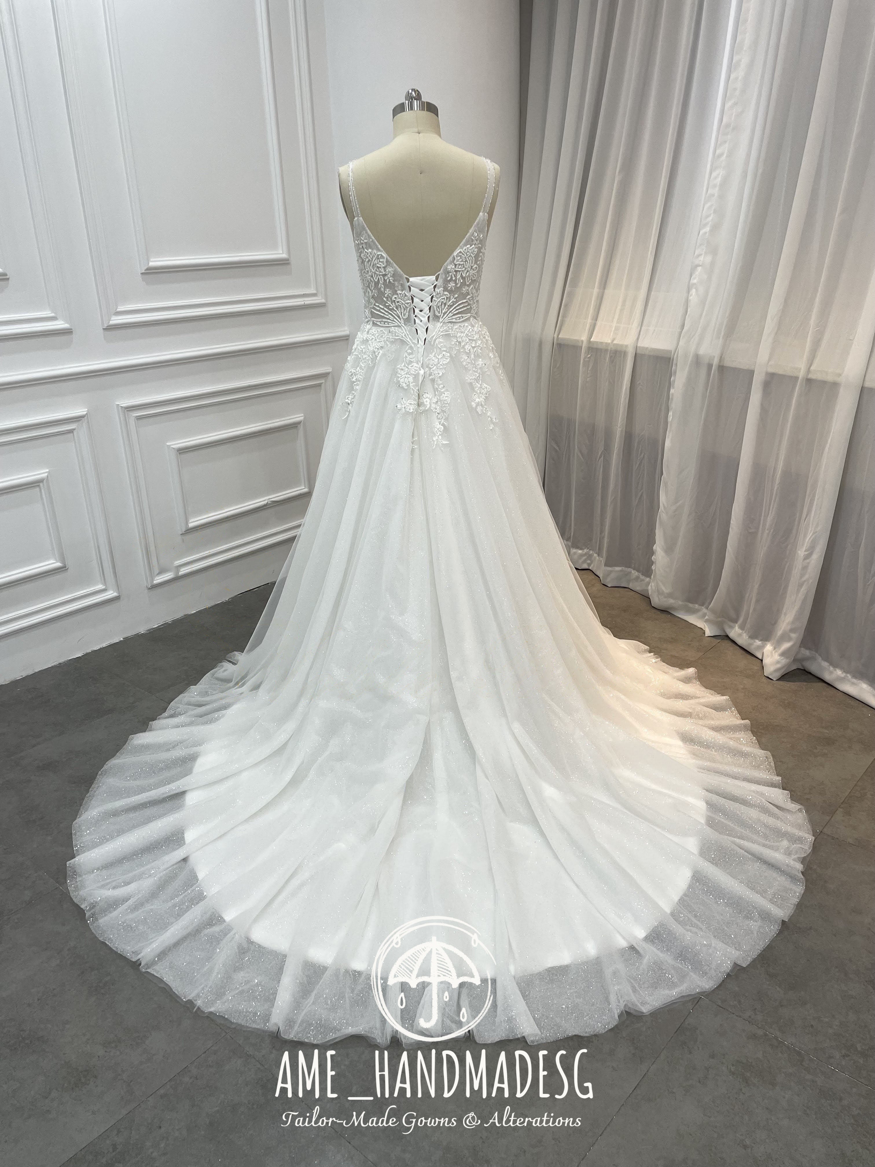 Whispering Bloom Illusion Lace A-Line Wedding Gown - Image 2