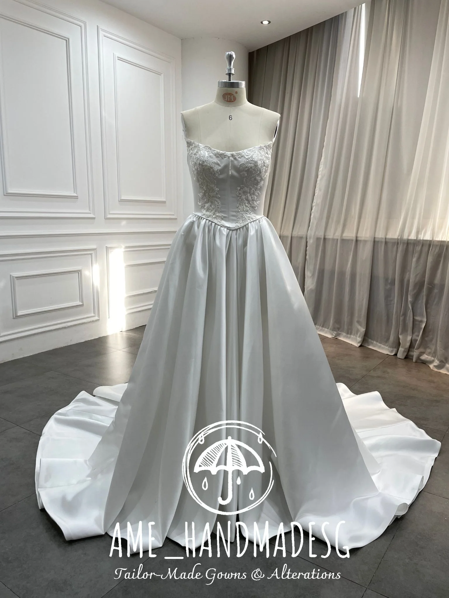 Graceful Promise — A Classic Satin Bridal Gown