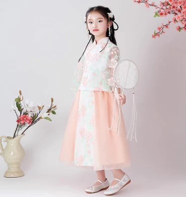 Traditional Chinese Hanfu Summer Dress for Children - Elegant Cultural Clothing - Image 4