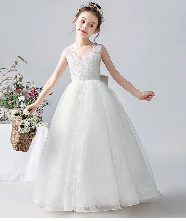 EG-SALE-AME-00203 Tulle Flower Girl Dress - Handmade Custom Occasion Gown - Ame_handmadesg