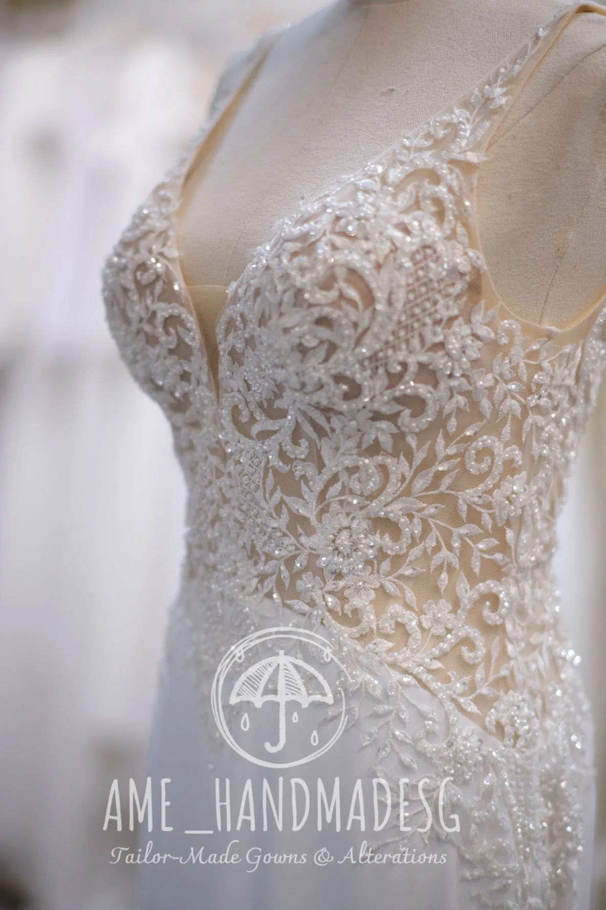 Half Applique Lace Beaded Wedding Gown | Ready-to-Wear - Image 5