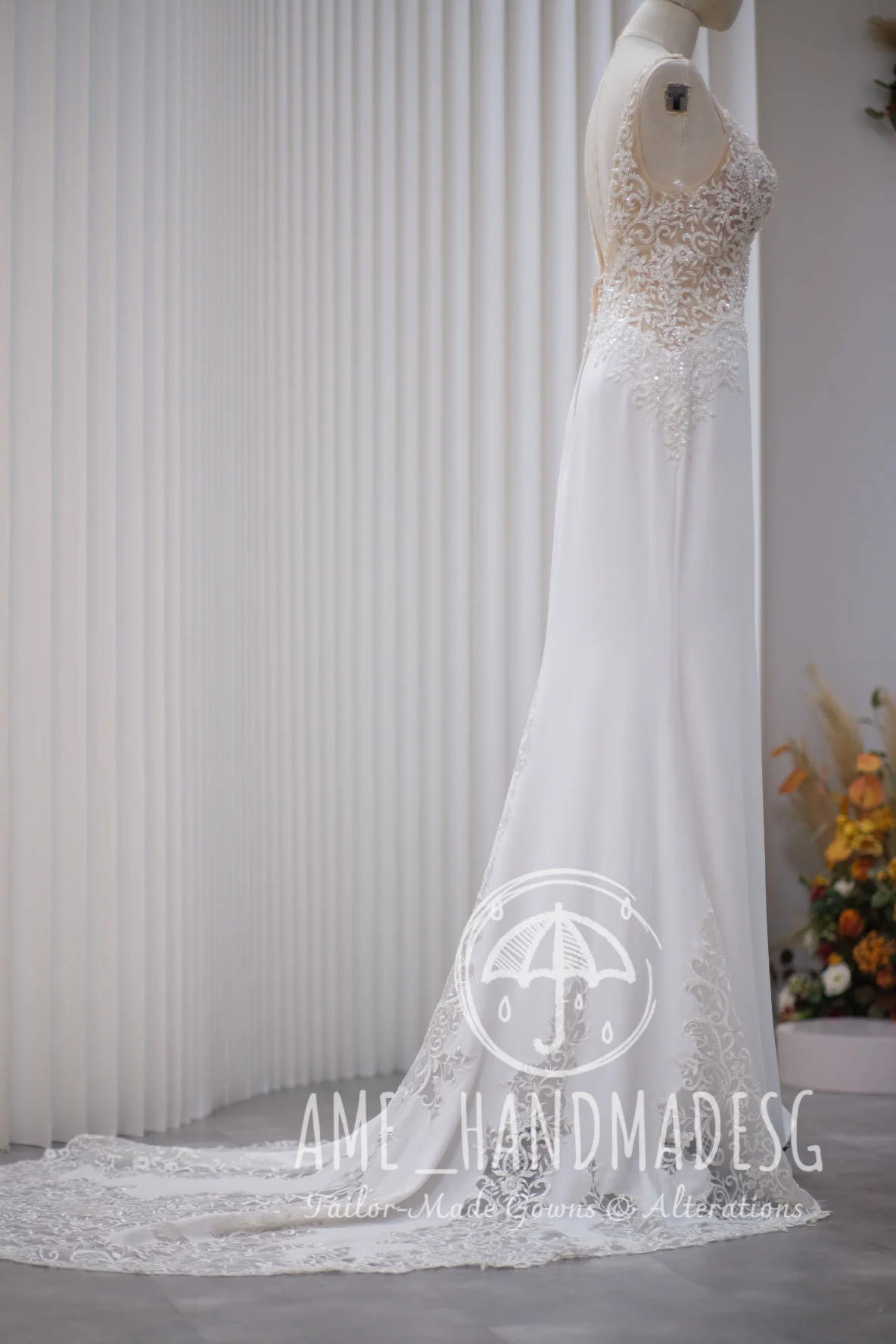 Half Applique Lace Beaded Wedding Gown | Ready-to-Wear - Image 8