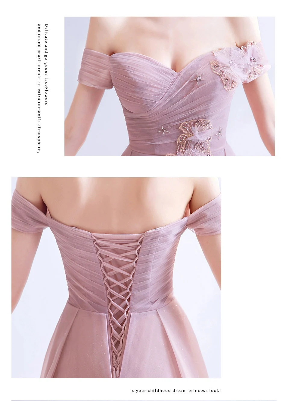 Wedding dress retro court style smoke blue bride wedding toast service dinner party wedding dress 6710 - Image 10